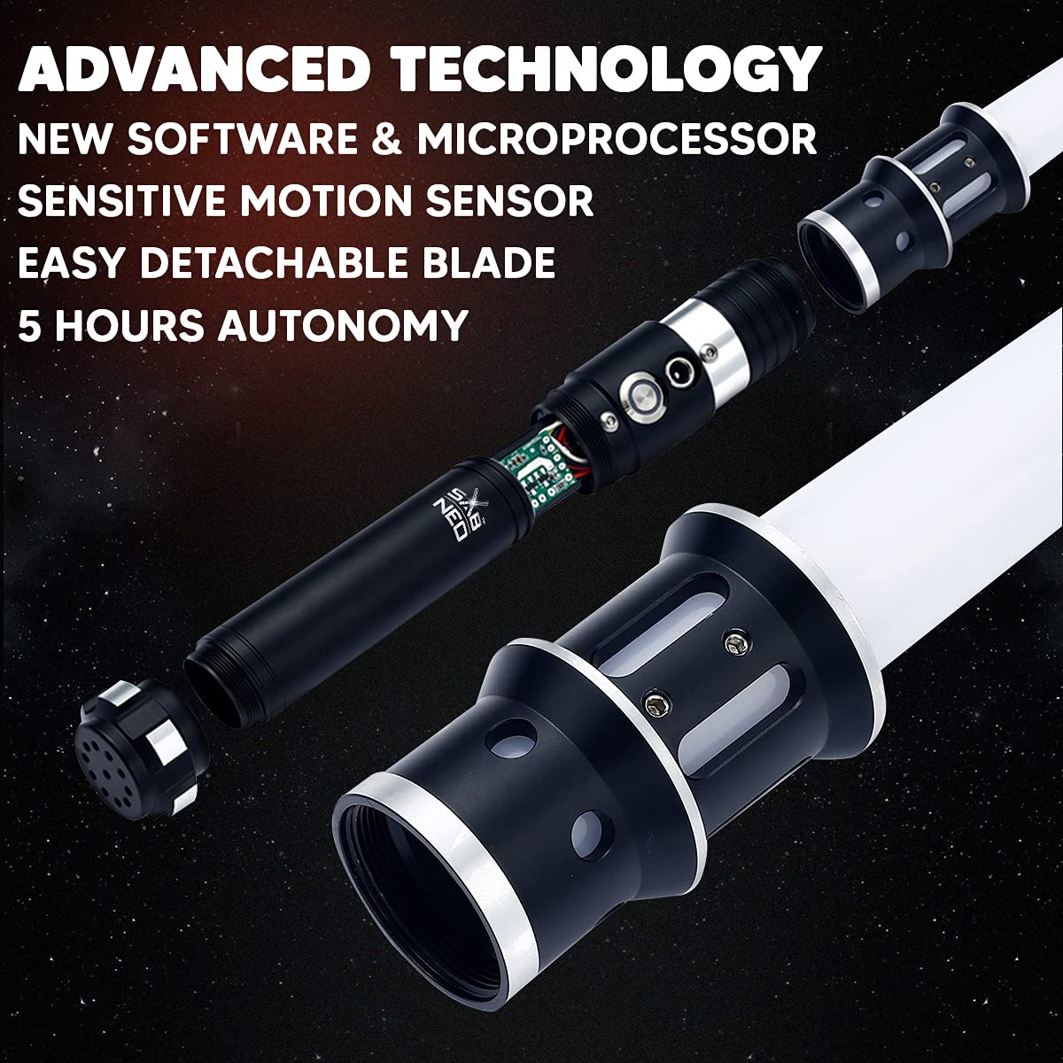 V7 RGB Color Changing Light Saber with Smooth Swing & 10 Sound Effects - Dueling Lightsaber for Cosplay, Halloween, Star Wars Fans & Collectors