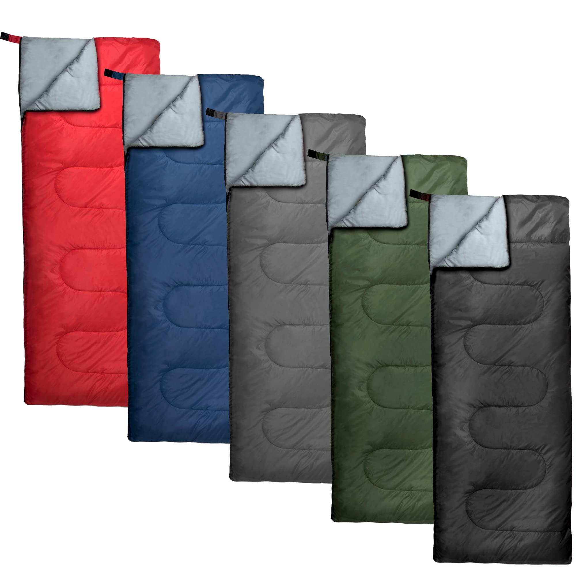 10 Pack Envelope Sleeping Bags for Adults - 4 Season Lightweight Warm & Cold Weather Sleeping Bags - Indoor Outdoor Camping, Backpacking, Hiking, Emergency Survival Gear