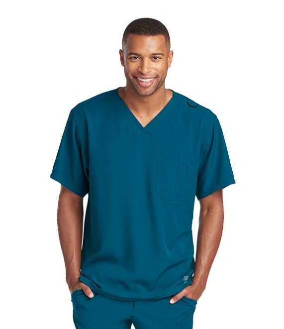 Men's Structure Scrub Top - Comfortable Medical Uniform Top for Doctors & Nurses - Perfect for Hospital Shifts, Clinical Work & Healthcare Professionals