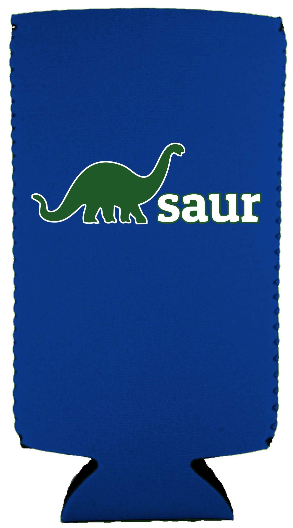 Dinosaur Slim Can Cooler - Navy Blue Insulated Beer Soda Can Holder for Camping, BBQs & Outdoor Parties (1 Pack)