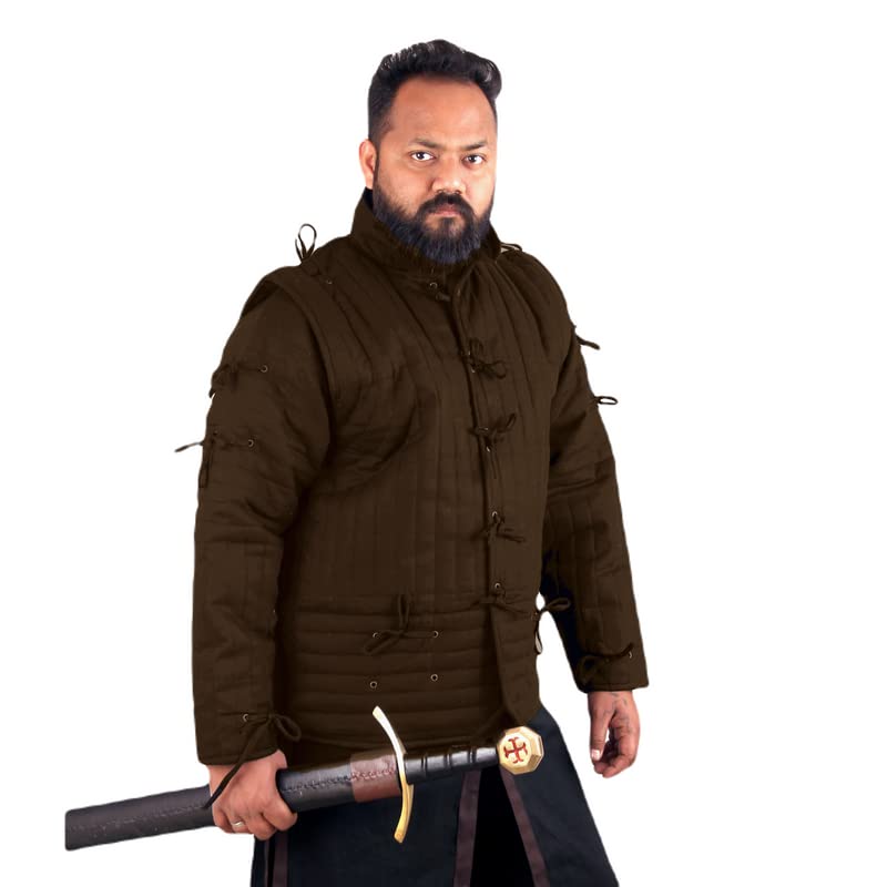 THE MEDIEVALS Gambeson Thick Padded Coat - Medieval Aketon Jacket Armor for LARP, SCA & Cosplay | Cotton Fabric Battle-Ready Costume | Perfect for Renaissance Fairs, Historical Reenactments & Theater Performances