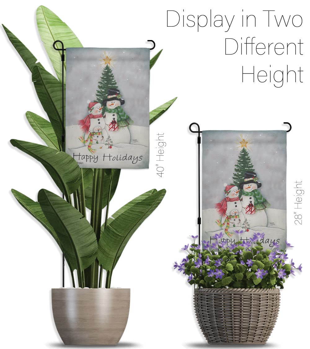 Snowman Family Christmas Garden Flag Set 13x18.5in - Winter Yard Decor