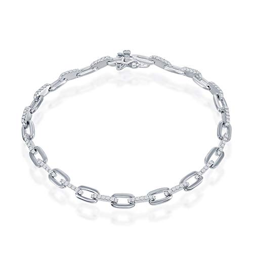 Paperclip with CZ - Silver