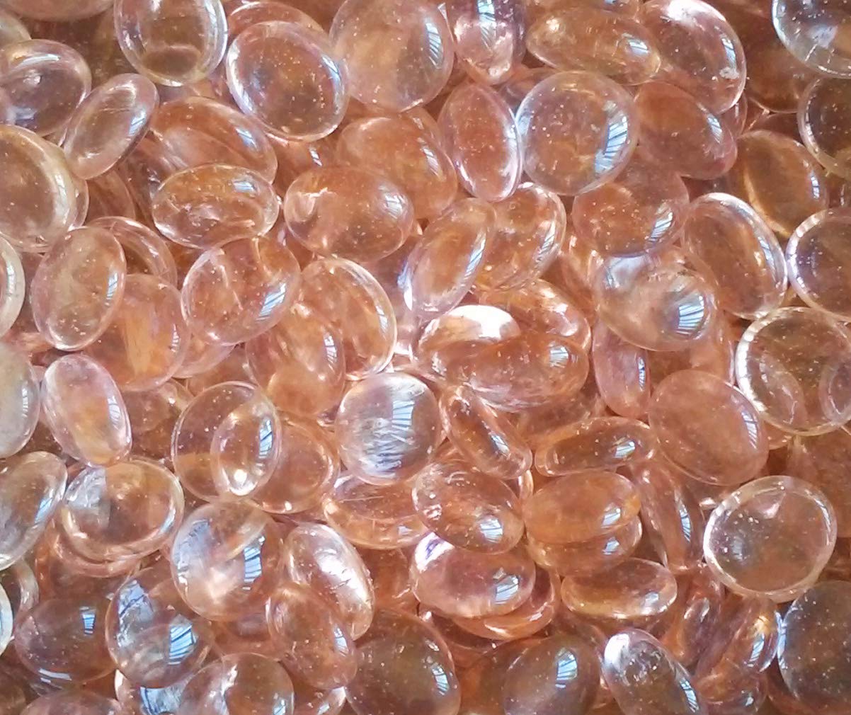 Creative Stuff Glass Vase Fillers - 2 LB Pinky Peach Small Glass Gems for Floral Arrangements, Wedding Centerpieces & Home Decor