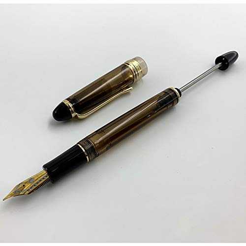 Lanxivi Yongsheng 699 Vacuum Fountain Pen - Extra Fine Nib, Brown Acrylic for Office & Calligraphy