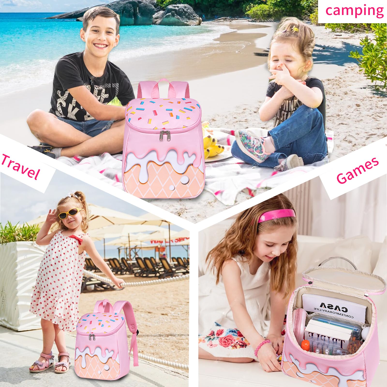 Bluboon Cute 3D Toddler Backpack for Girls - Lightweight Preschool Bookbag for Kids, Durable School Backpack for Daycare, Travel & Outdoor Activities