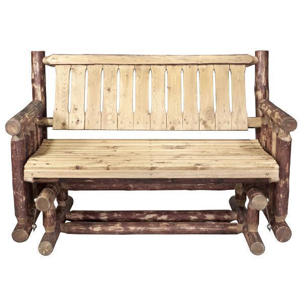 Glacier Country Log Glider - Handcrafted Wooden Porch Swing for Outdoor Relaxation | Perfect for Patio, Garden & Backyard Decor