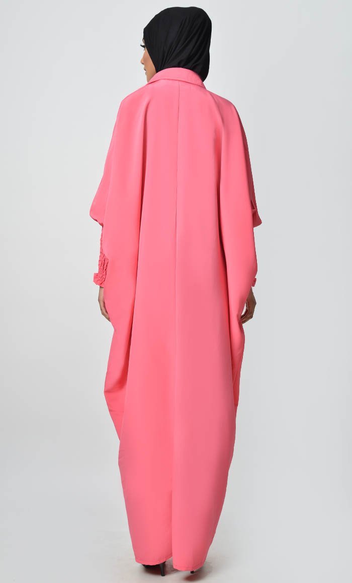 Elegant Ruched Sleeve Kaftan Dress for Women - Boho Chic Beach Cover Up & Summer Vacation Outfit - Perfect for Pool Parties, Resort Wear and Tropical Getaways