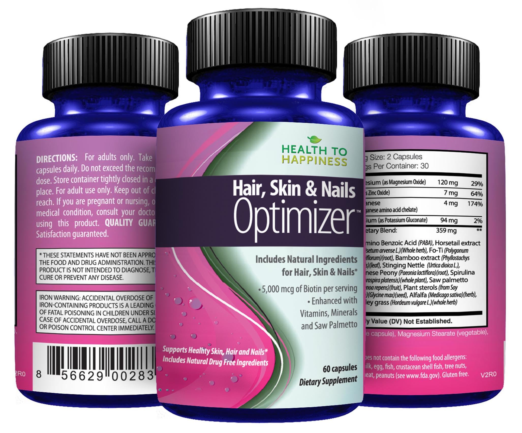 Premium Hair Growth Formula with 5000mcg Biotin & Hydrolyzed Collagen - Stimulates Hair Growth & Skin Radiance | Hair, Skin & Nails Supplement for Men & Women | 60 Capsules (30-Day Supply) | Perfect for Thinning Hair, Brittle Nails & Dull Skin Care Routine