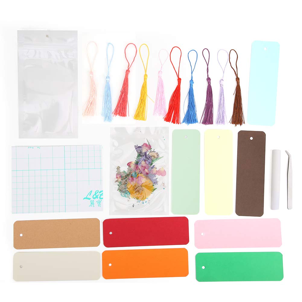 TOPINCN 10Pcs Dry Flower Bookmarks - Handmade Wooden Floral Bookmarks for DIY Crafts, Scrapbooking, Journals & Gift Tags - Perfect for Book Lovers, Teachers & Friends
