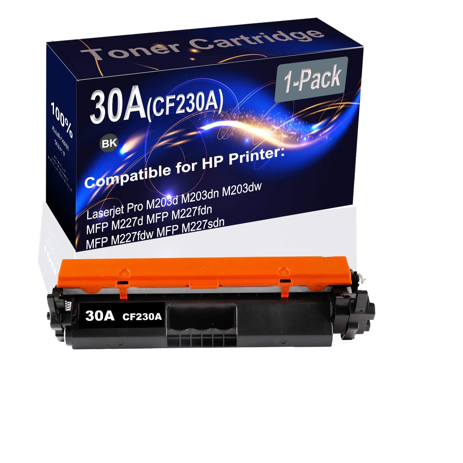 Compatible High Yield 30A CF230A Black Toner Cartridge (1-Pack) for HP LaserJet Pro M203d M203dn M203dw Printers - Ideal for Home Office & Small Business Printing