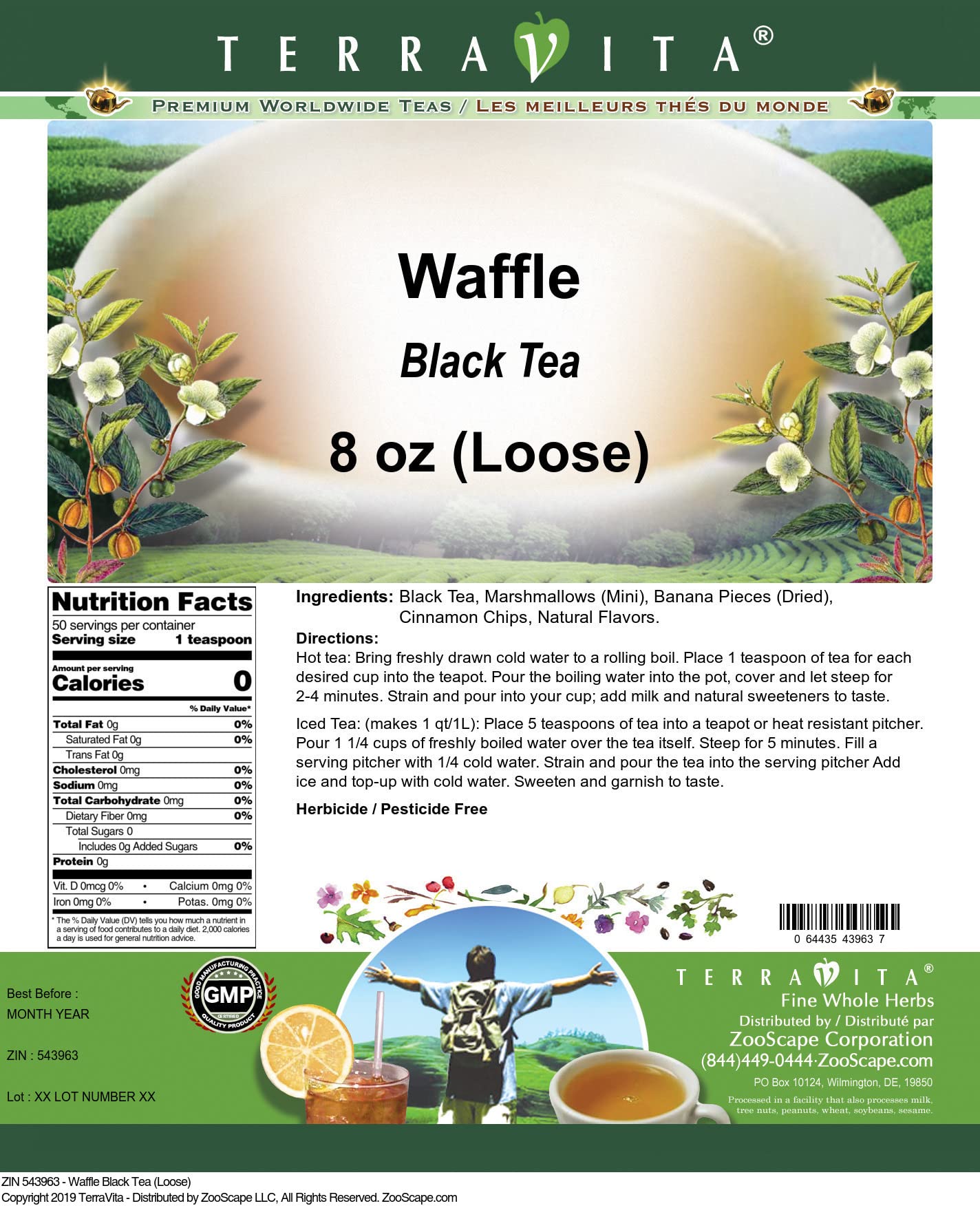 Premium Loose Leaf Waffle Black Tea - 8 oz (2 Pack) | Rich Flavor & Aroma | Perfect for Afternoon Tea, Gifts & Relaxation