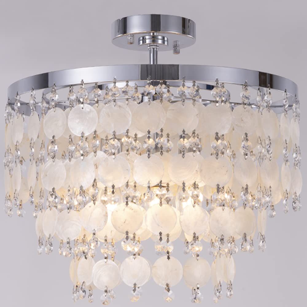 TOCHIC Modern Capiz Shell Chandelier - 16
