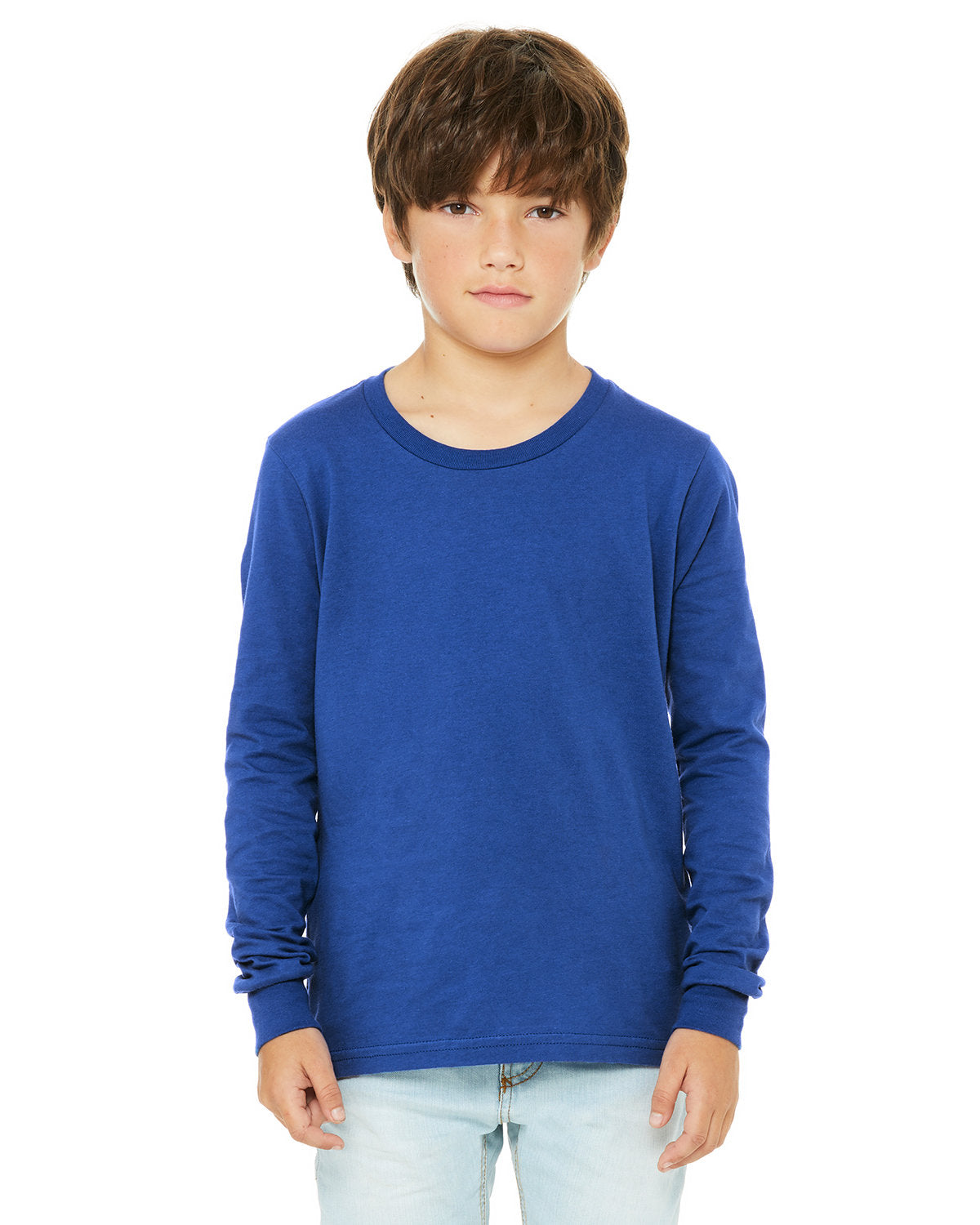 Bella + Canvas 3501Y Youth Long Sleeve Jersey T-Shirt - Soft Cotton Comfort Fit for Kids - Perfect for School, Sports & Everyday Wear