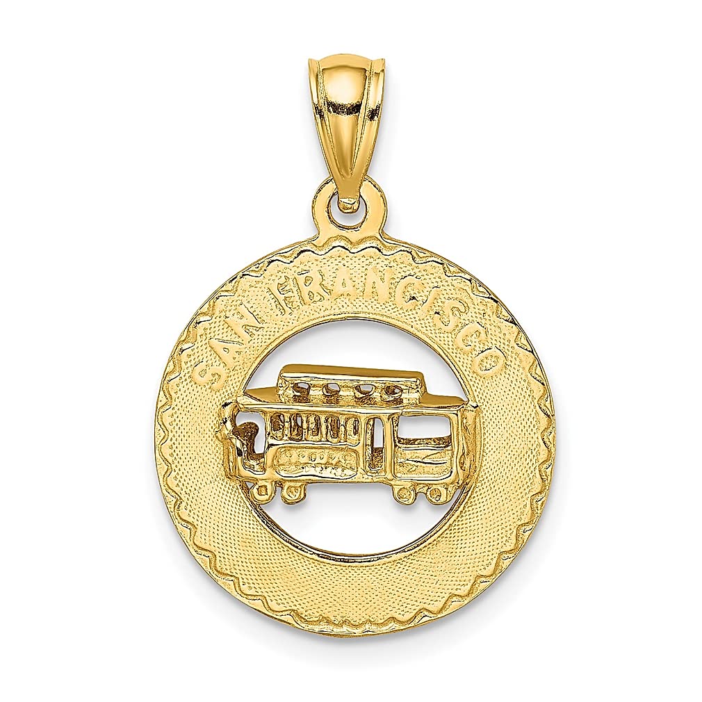 14K Yellow Gold San Francisco Cable Car Charm Necklace - Elegant Travel Jewelry for Women, Perfect Gift for Her | Commute, Vacation & City Exploration Accessory