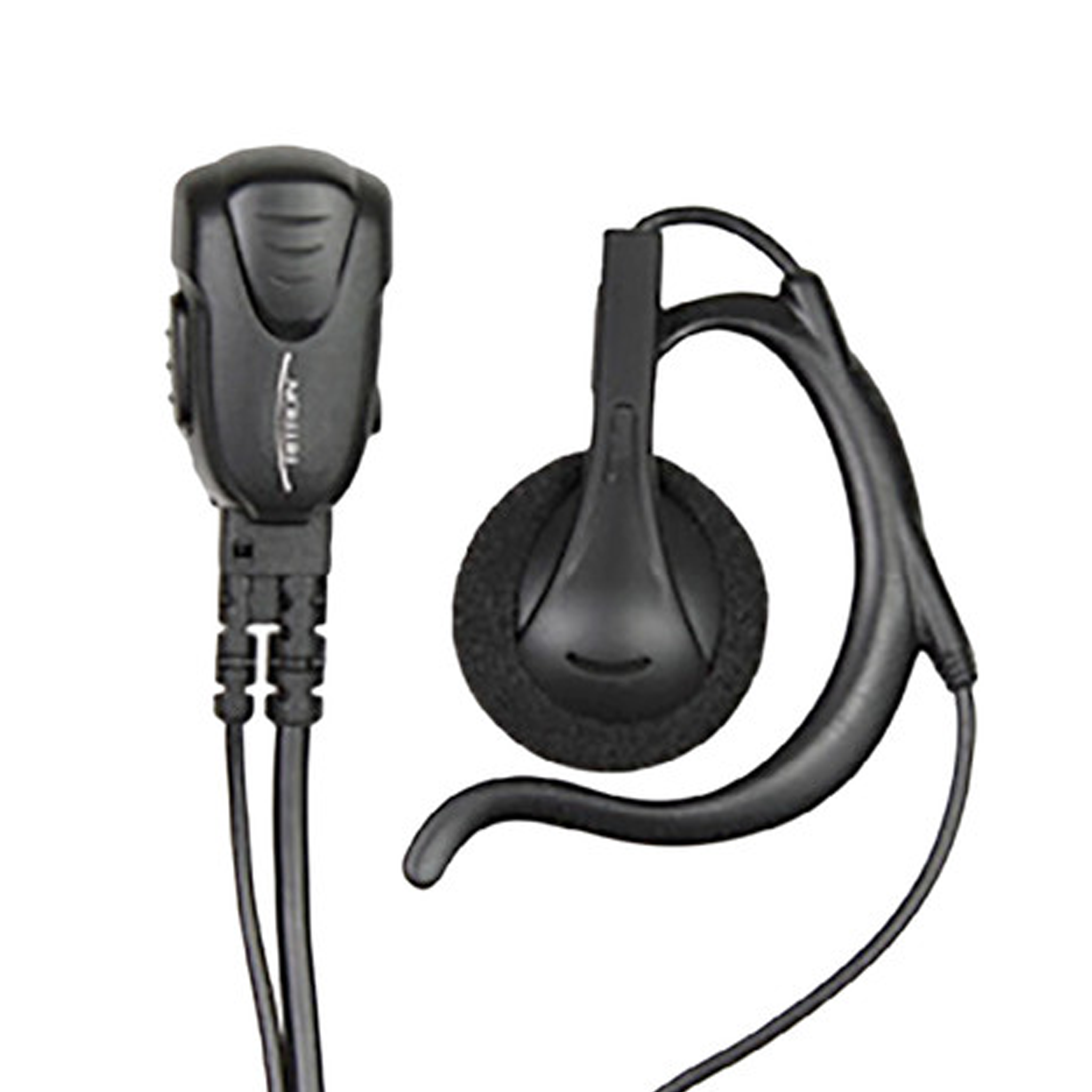 Ritron RHD 14X Lightweight Earhook Headset with PTT & Lapel Mic - Compatible with J Series Radios | Perfect for Security, Construction & Outdoor Communication
