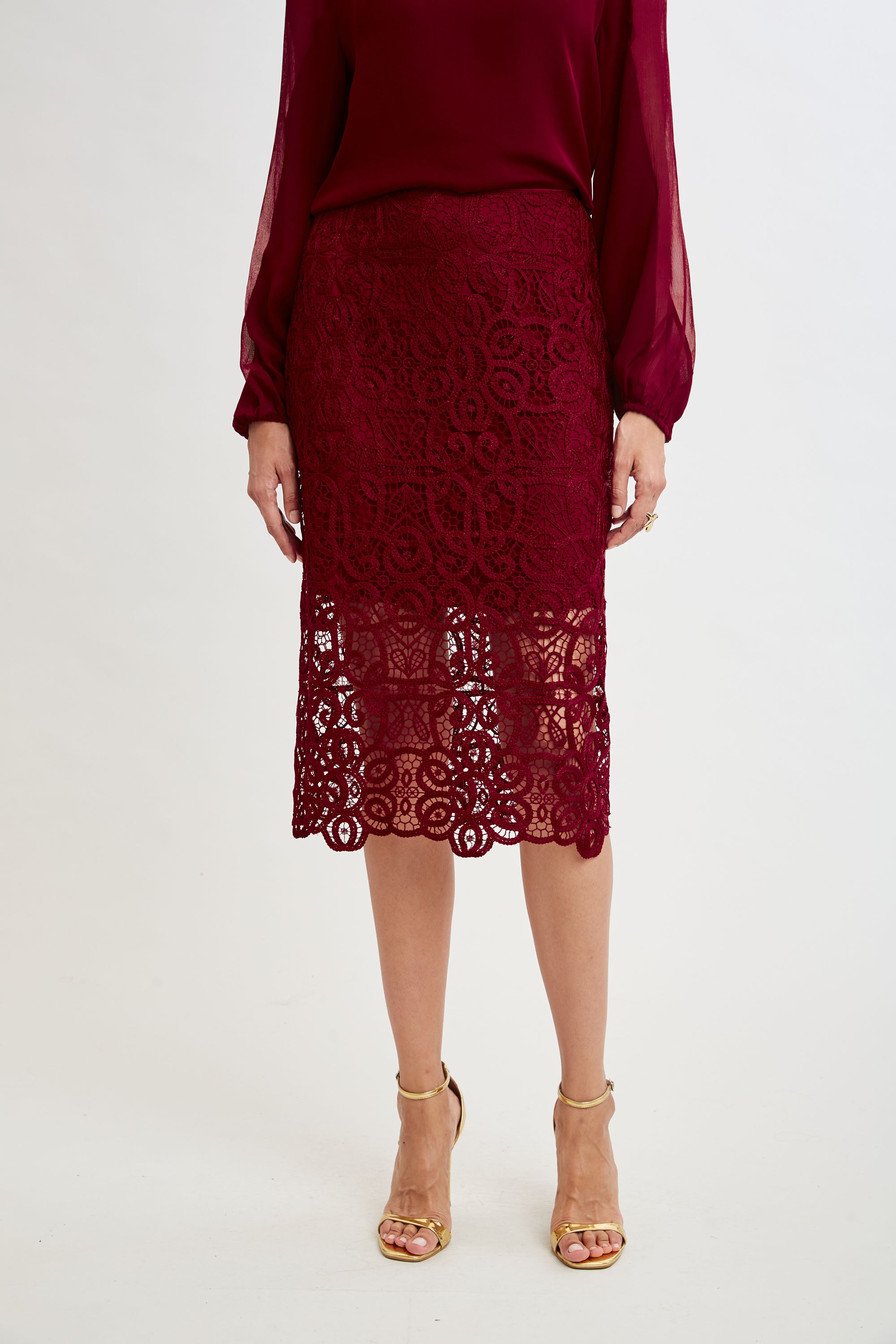 Elegant Crochet Lace Midi Skirt for Women - Boho Summer Beach Dress, Perfect for Vacation, Date Night & Casual Outings