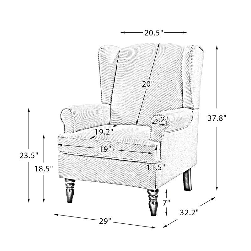 Premium Centaurs Upholstered Armchair - Modern Accent Chair with Soft Fabric & Sturdy Wooden Legs for Living Room, Bedroom, or Office Decor