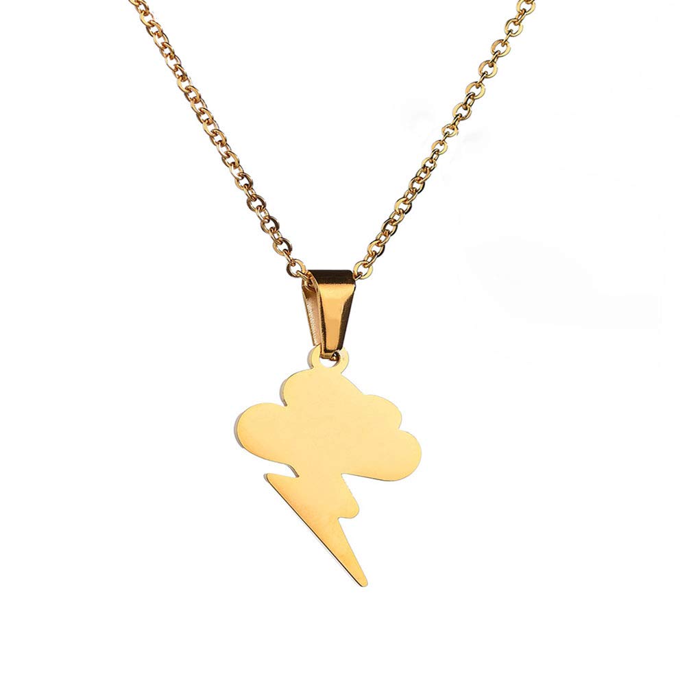 Hypoallergenic Surgical Stainless Steel Lightning Cloud Pendant Necklace for Men & Women - Perfect for Everyday Wear, Gifts & Outdoor Adventures