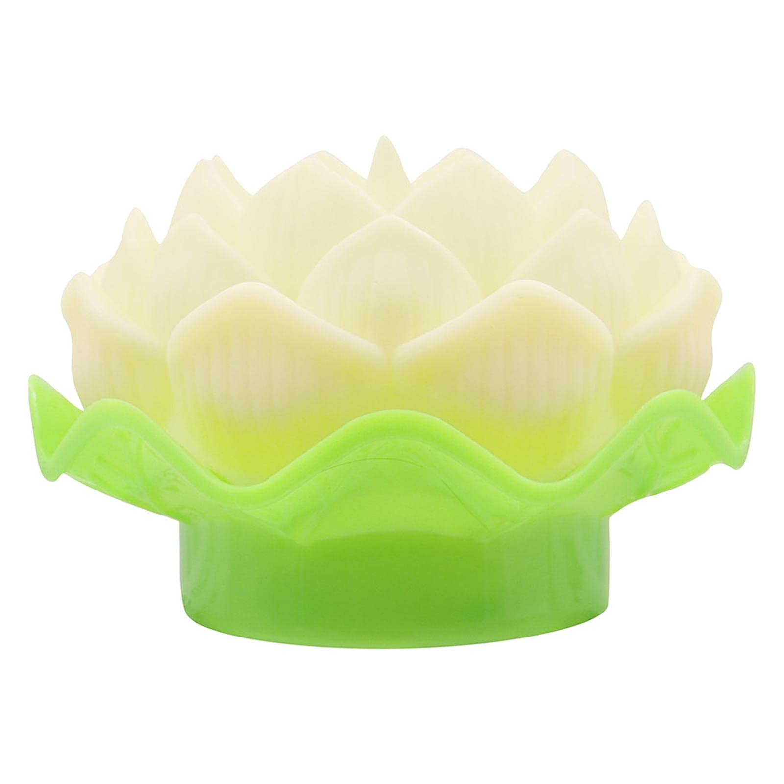 SM SunniMix Creative Lotus Flower LED Flameless Candle Light - Battery Operated Swinging Centerpiece for Home Temple, Bedroom Decor, Meditation & Blessing Ceremonies (Beige)