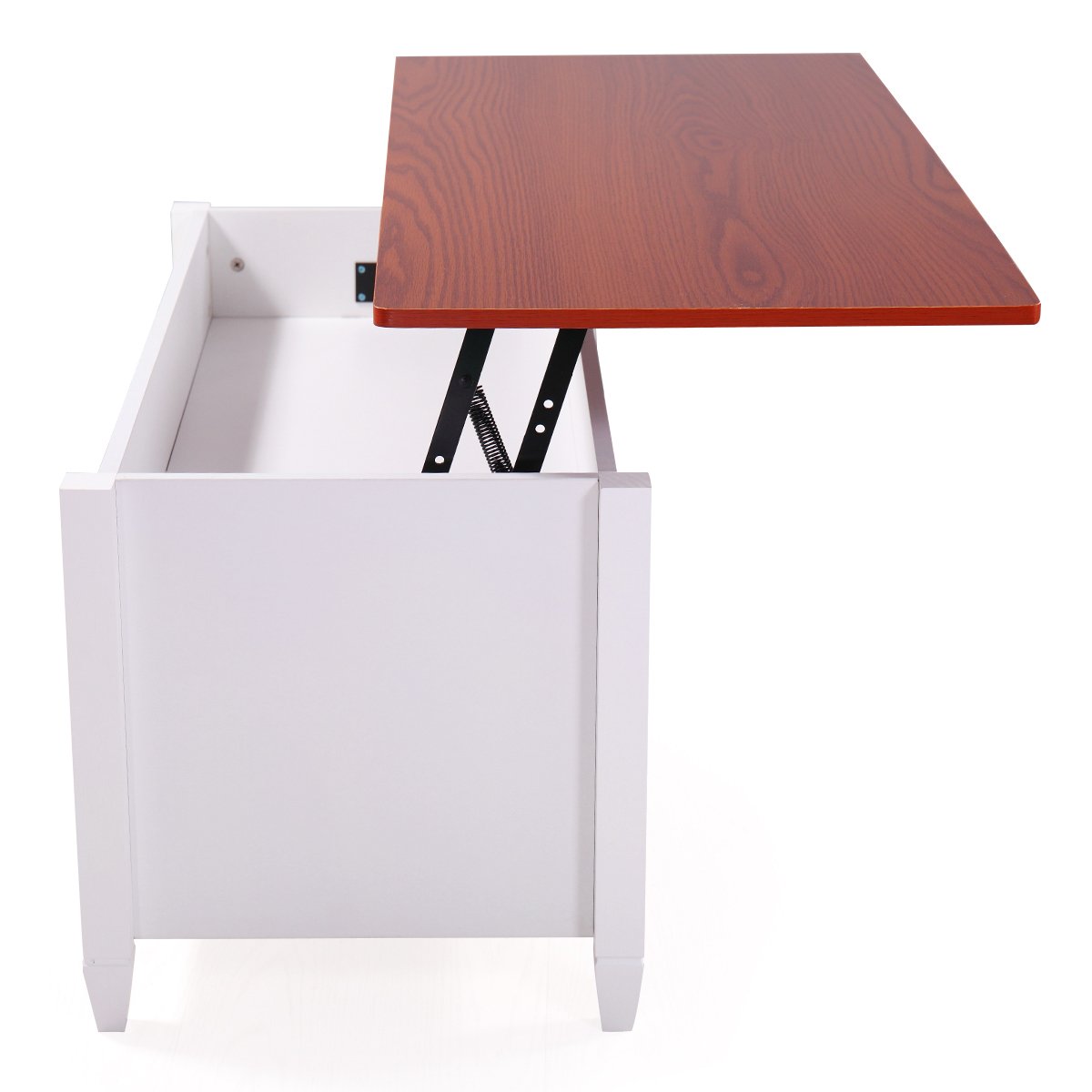 Lift Top Coffee Table with Storage Compartment - Solid Wood Laptop Desk for Home Office, Living Room & Bedroom - Multi-Functional Lift Top Table for Work, Study & Dining