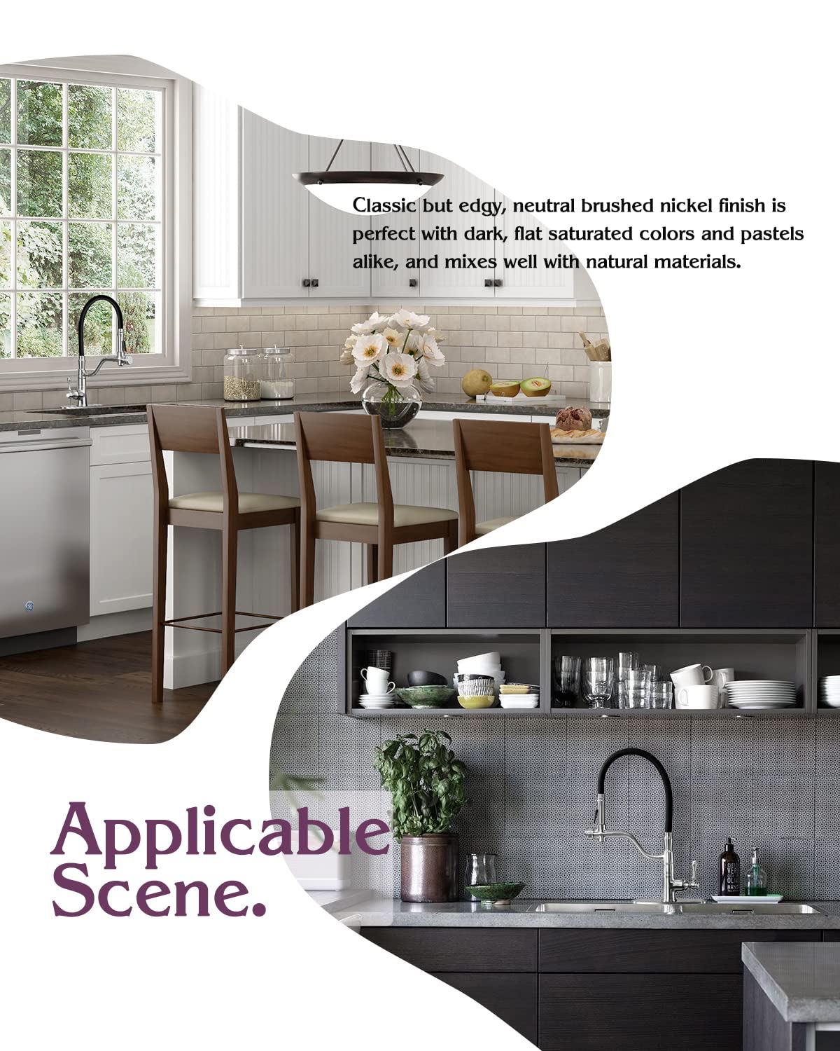 Premium Black Kitchen Faucet with Pull-Down Sprayer & Pot Filler - Brushed Nickel Finish for Modern Kitchens | Ideal for Cooking, Washing Dishes & Filling Pots