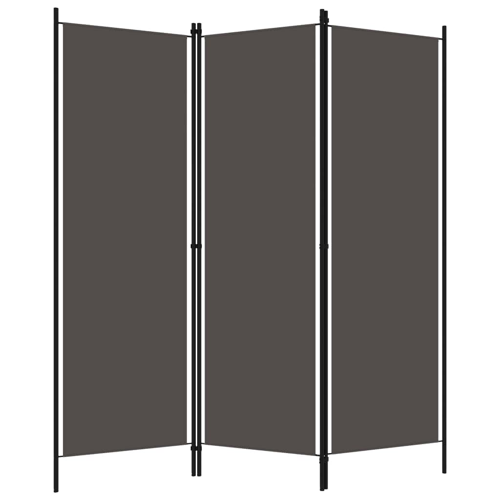 3-Panel Room Divider with Iron Frame & Fabric Screen - Portable Folding Partition for Home Office, Bedroom & Living Room - 59.1