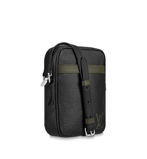 Louis Vuitton LV Danube Slim PM Crossbody Bag in Black & Khaki - Stylish and Compact for Everyday Use, Travel, and Work