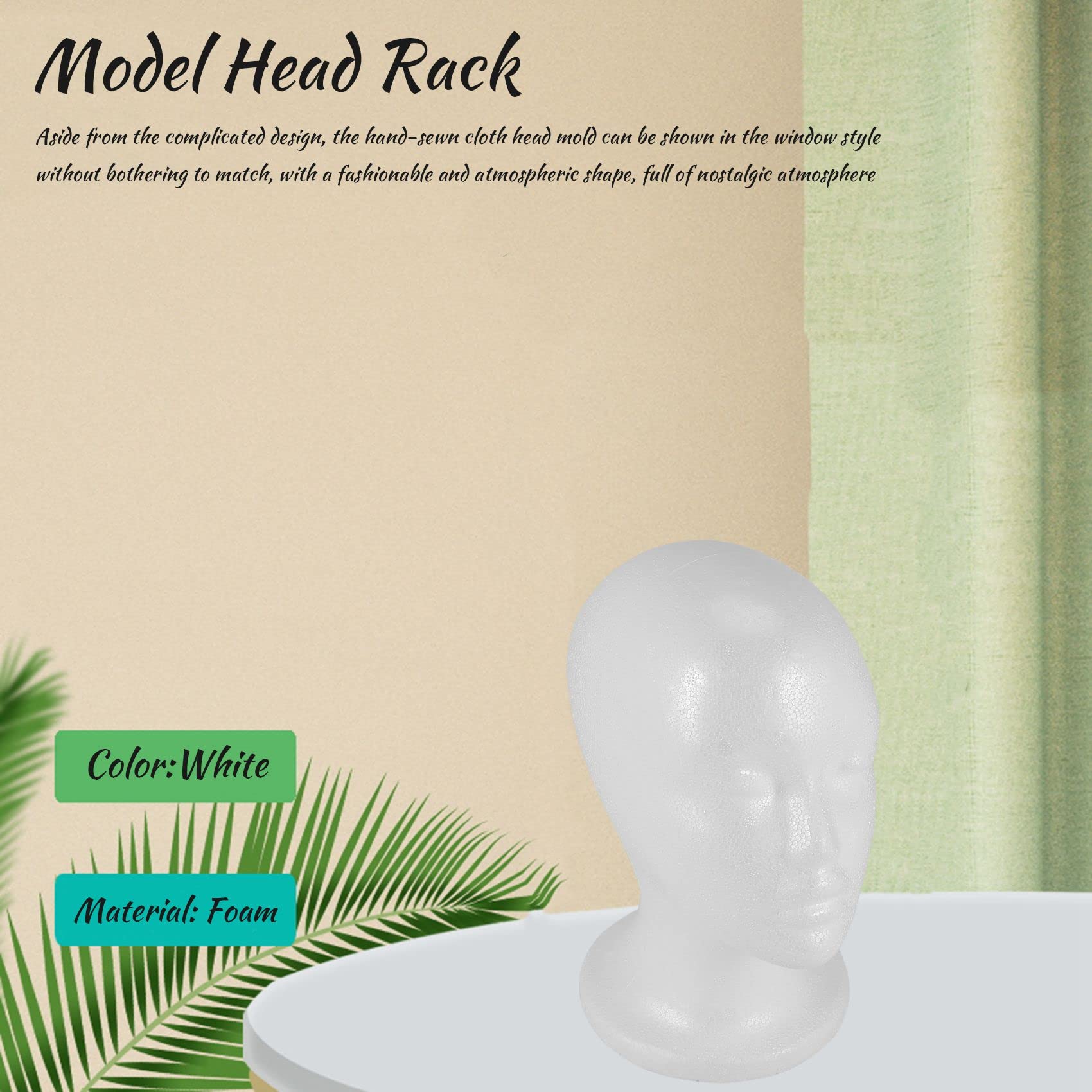 White Female Foam Mannequin Head for Hat & Wig Display - Perfect for Salon, Beauty Shop, and Home Hairstyling Practice