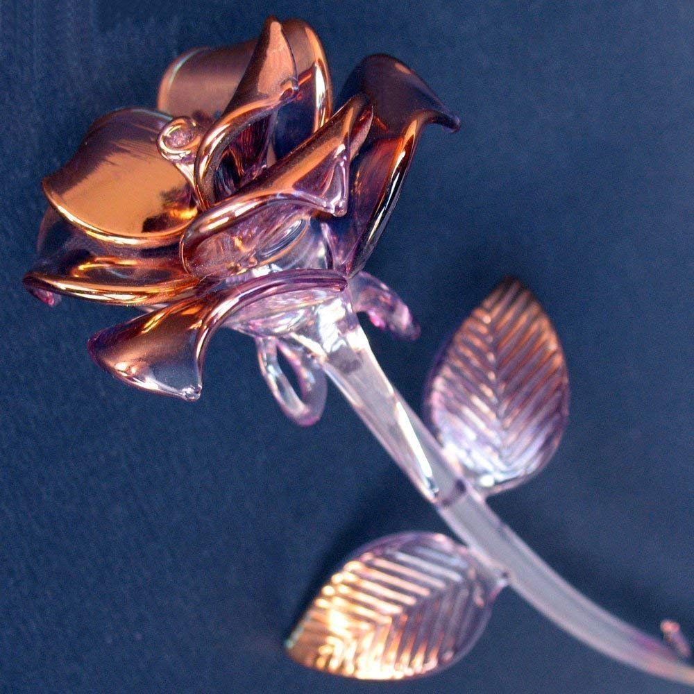 Hand Blown Glass Rose Figurine - Elegant Home Decor, Wedding Centerpiece, Gift for Anniversary & Valentine's Day
