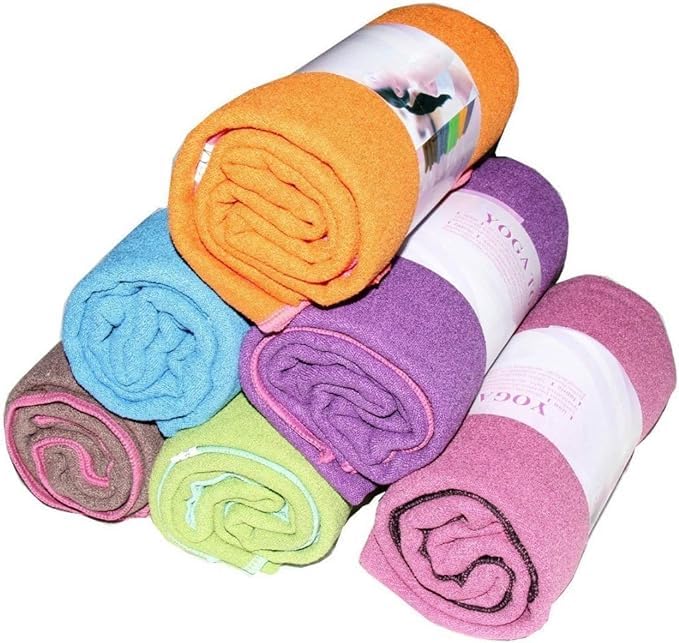 AngelBeauty Hot Yoga Towel with Carry Bag - Premium Non-Slip Microfiber Yoga Mat Towel for Hot Yoga, Pilates, Exercise & Fitness (Orange) - Perfect for Hot Yoga Studios, Home Workouts & Gym Sessions