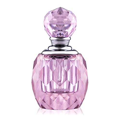 Refillable Mini Pink Glass Perfume Bottles - Empty Decorative Perfume Containers for DIY Fragrance, Travel & Home Decor | H&D Glass Art Collection