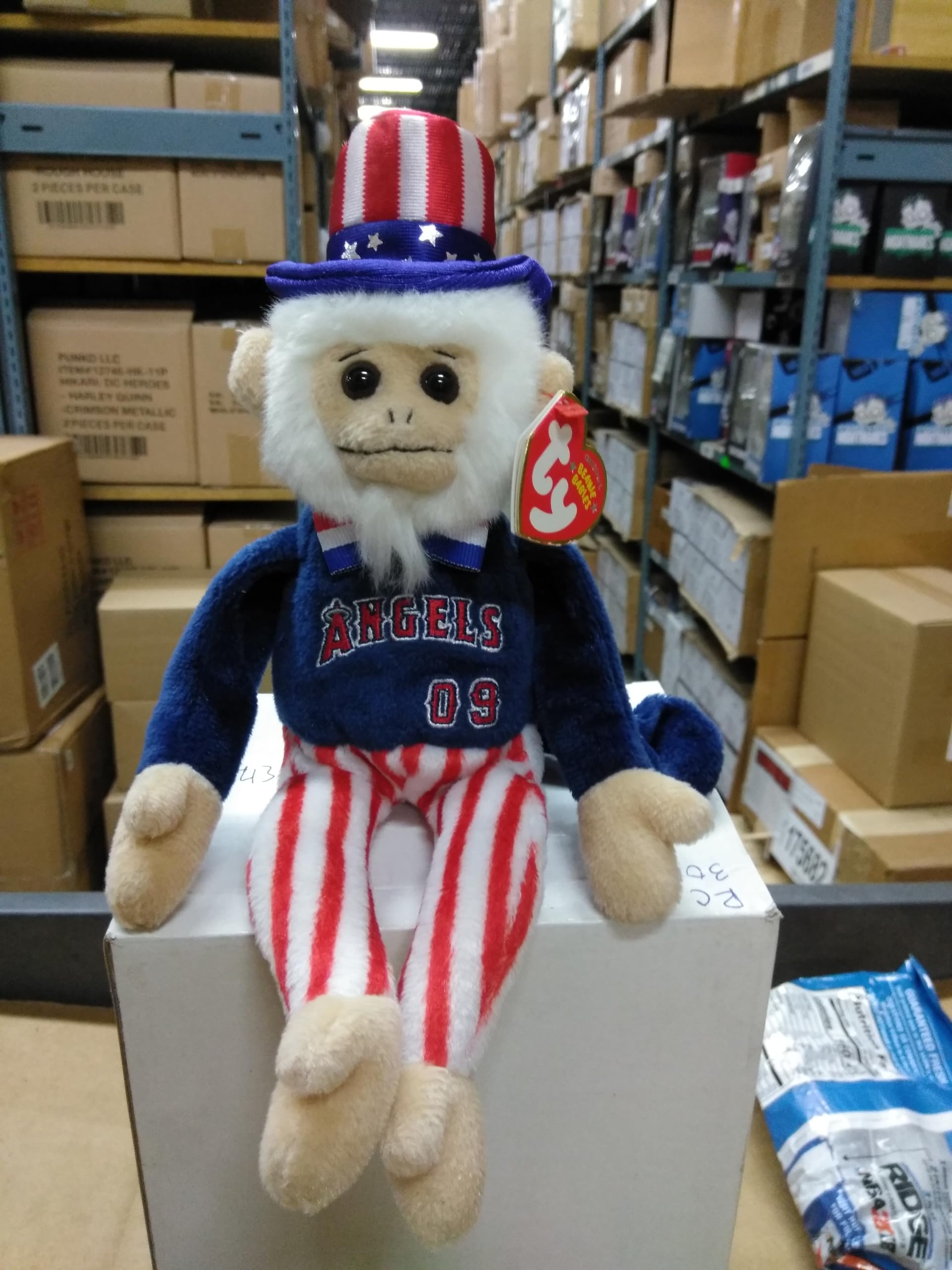 Rally Monkey Uncle Sam Beanie Baby LA Angels SGA Bobblehead - Collectible Los Angeles Angels Baseball Memorabilia for Fans & Home Decor