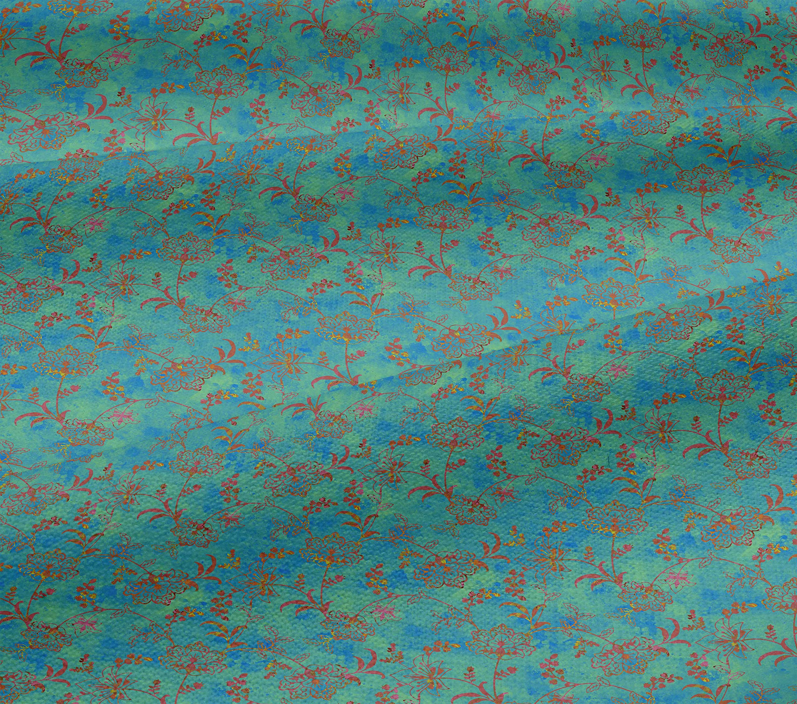oneOone Viscose Jersey Mint Green Batik Fabric - 60