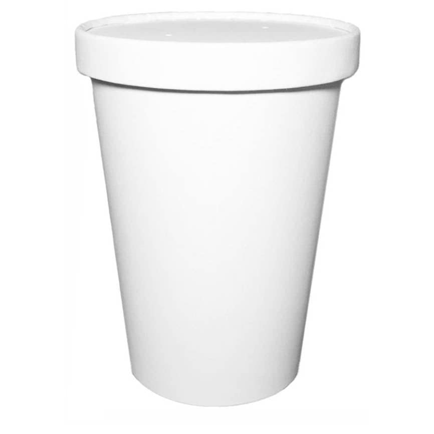 Eco-Friendly Disposable White Paper Soup Containers with Lids - 25/32oz Microwavable & Freezer Safe Takeout Bowls for Ice Cream, Frozen Yogurt, Desserts & Food Storage | Perfect for Parties, Catering & Restaurants