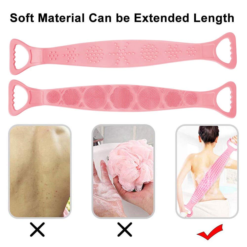 CLOUDTAIL CHOICE Premium Silicone Bath & Body Brush Set with Bubble Massager | Exfoliating Shower Brush for Smooth Skin | Spa & Home Relaxation Gift (Multi-Color Combo)