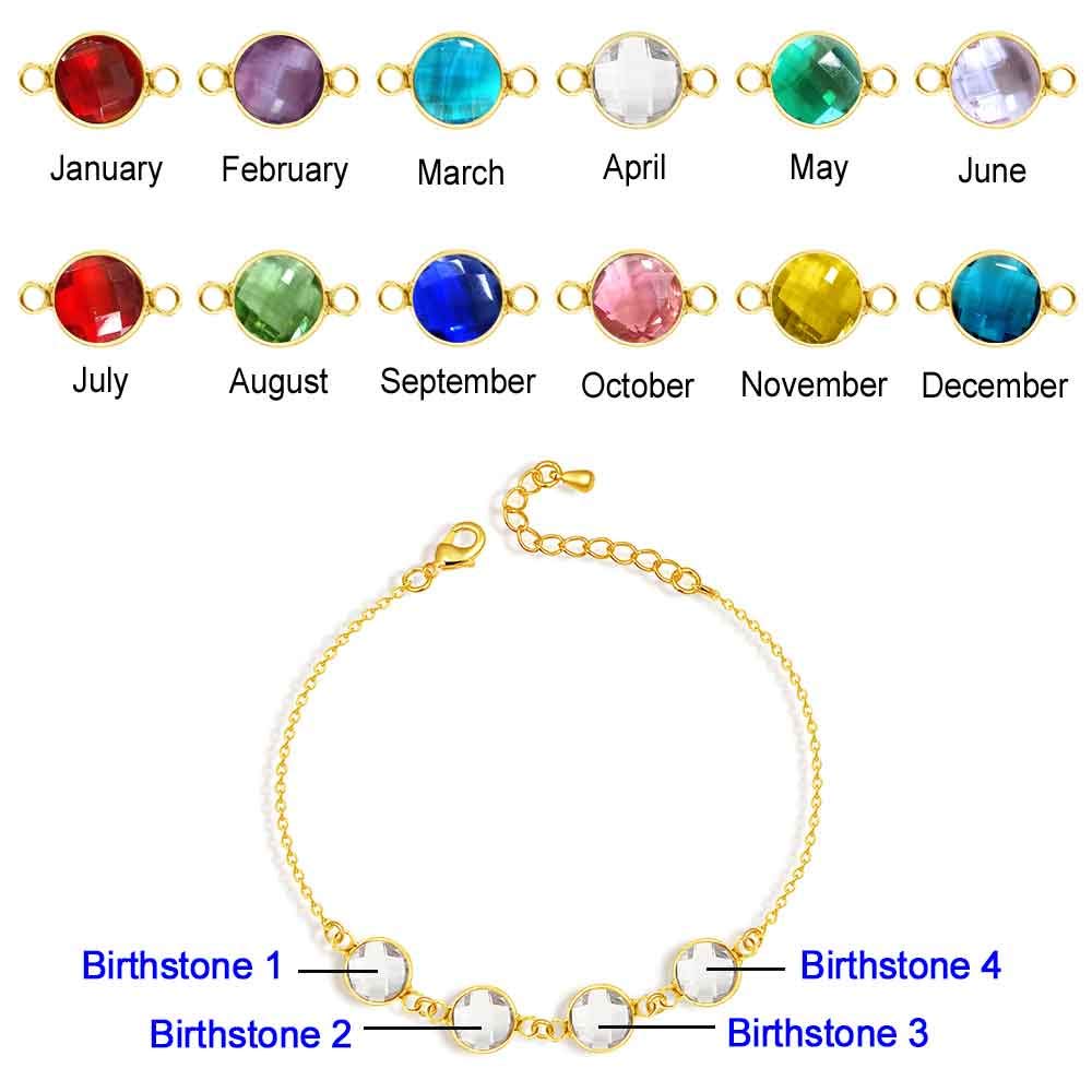 Personalized Birthstone Bracelets for Women - Custom Sterling Silver Mother Daughter Jewelry Set - Perfect Gift for Mother's Day, Birthday & Anniversary - Ideal for Family Bonding & Special Occasions
