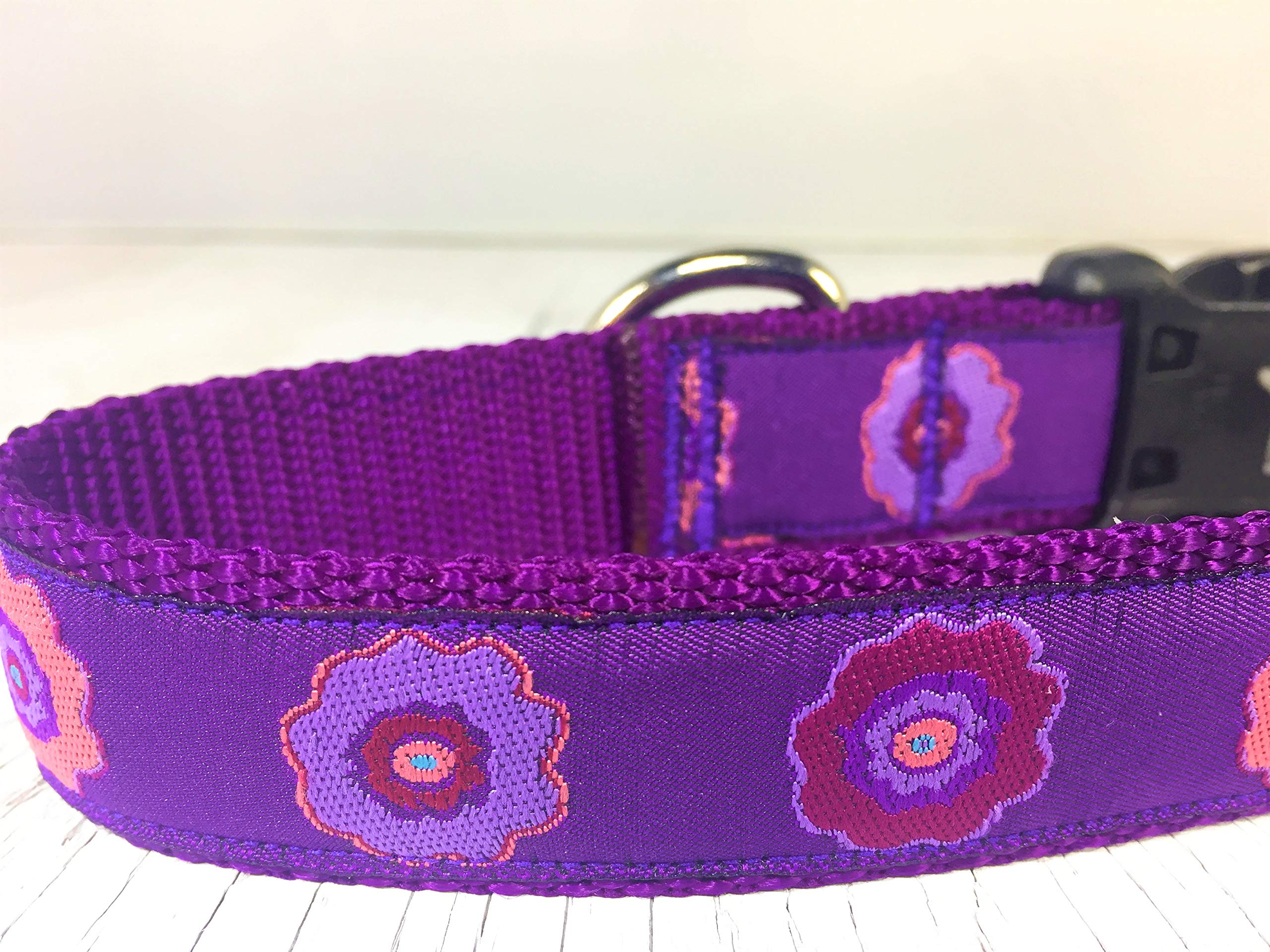Stylish Purple Posey Dog Collar - Adjustable Pet Collar for Small Medium Large Dogs - Perfect for Walks, Training & Fashion Accessories