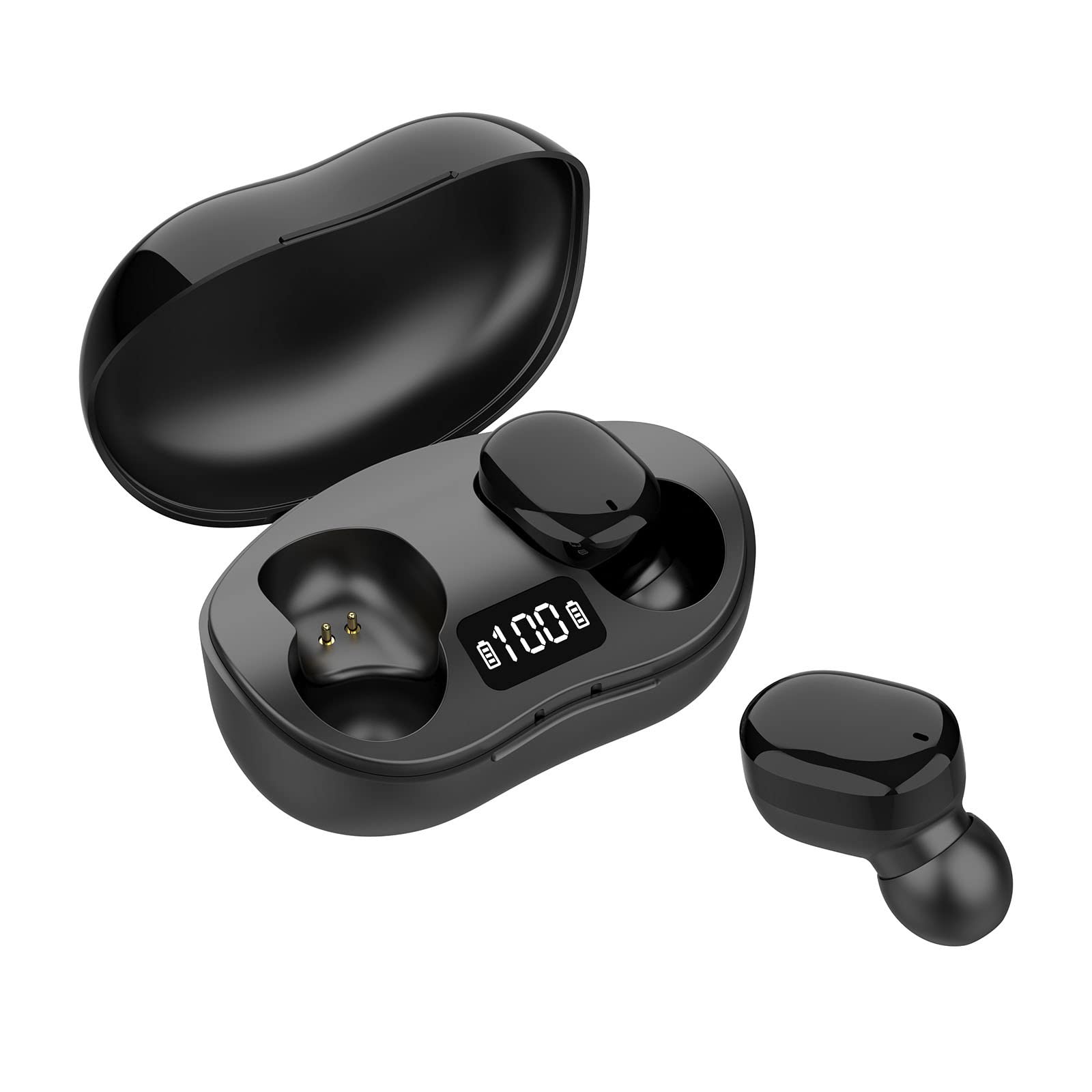 9D HiFi Sound Wireless Bluetooth 5.1 Earbuds - IPX4 Waterproof Gaming Headphones with LED Display & Touch Control - Perfect for Workouts, Running, and Mobile Gaming