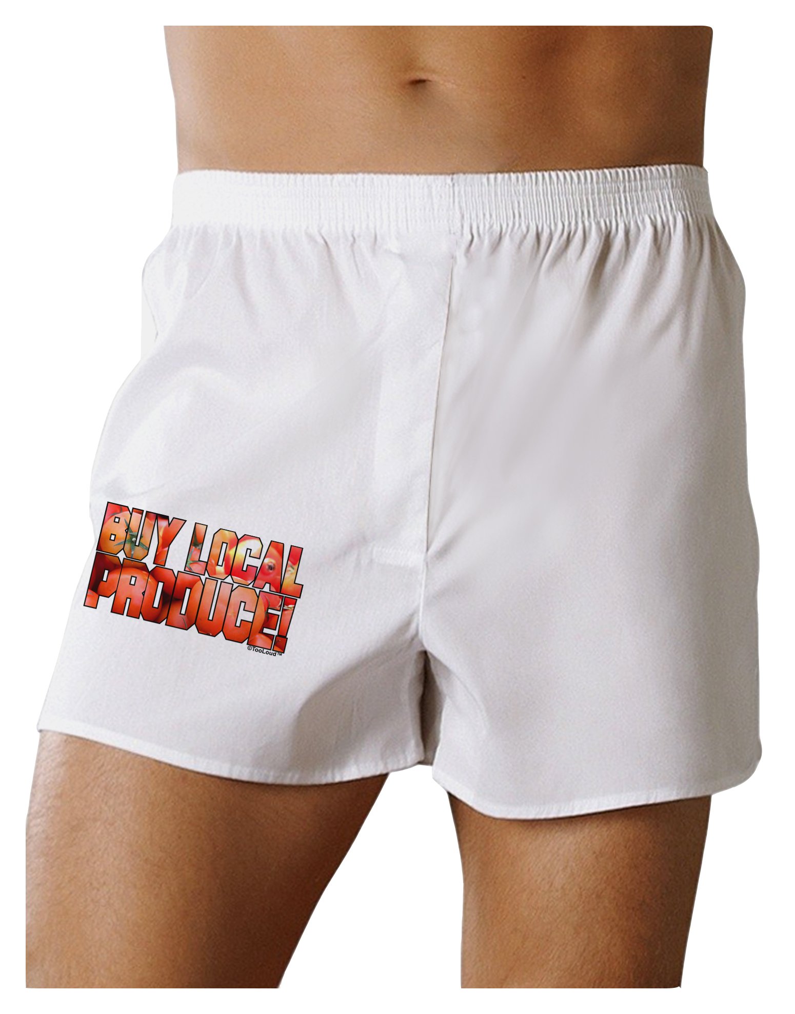 TOOLOUD Fresh Local Tomatoes - Organic Farm Produce for Cooking & Salads | Comfortable Text Boxer Shorts for Men - Breathable Cotton Underwear for Everyday Wear & Gym