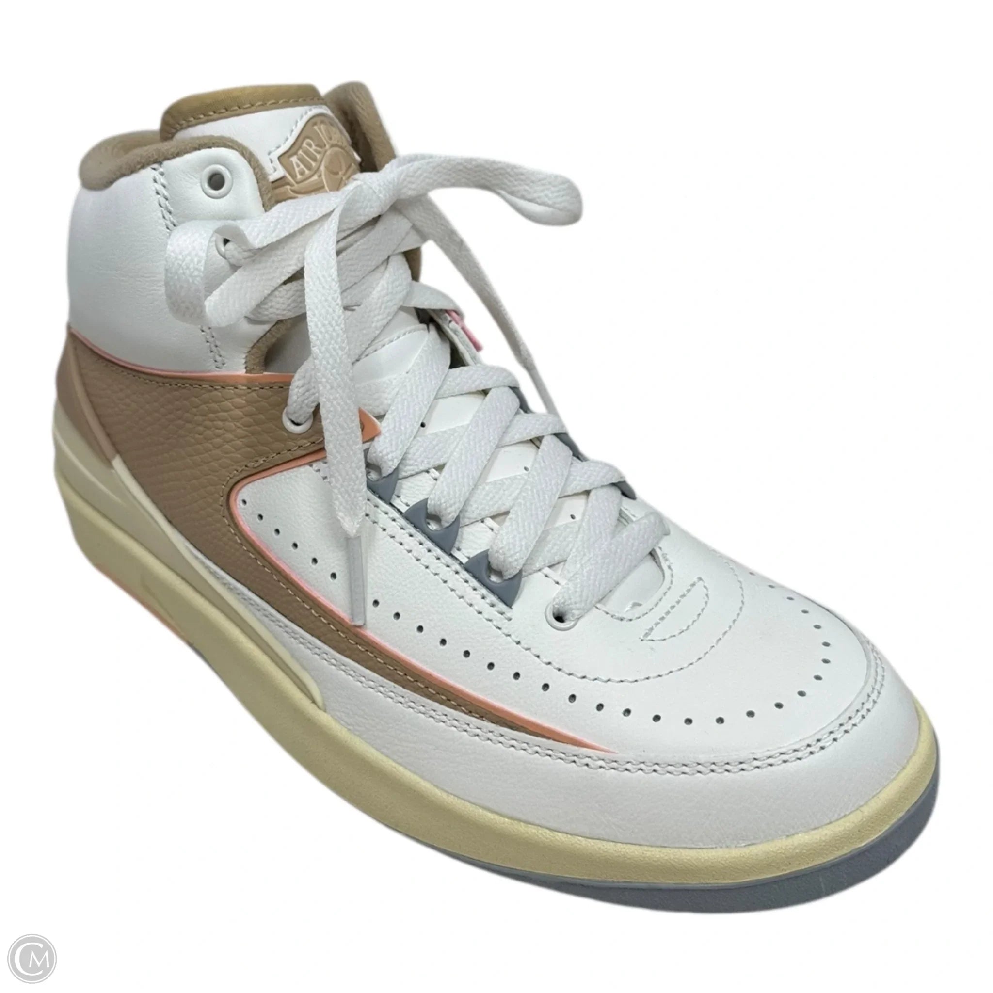 Nike Air Jordan Retro High Top Sneakers - Tan & White - Size 7 | Men's Basketball Shoes for Casual Wear & Street Style