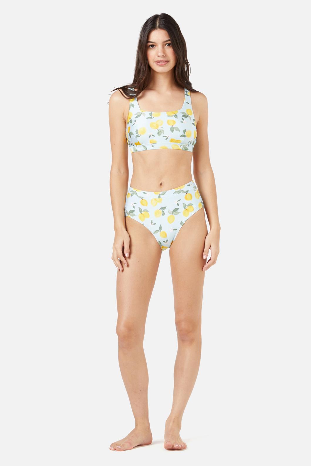 Lemon Bikini Bottom - High Waisted Swimwear for Women, Sexy Beach Bikini Panties, Summer Swim Shorts - Perfect for Pool Party, Vacation & Beach Day
