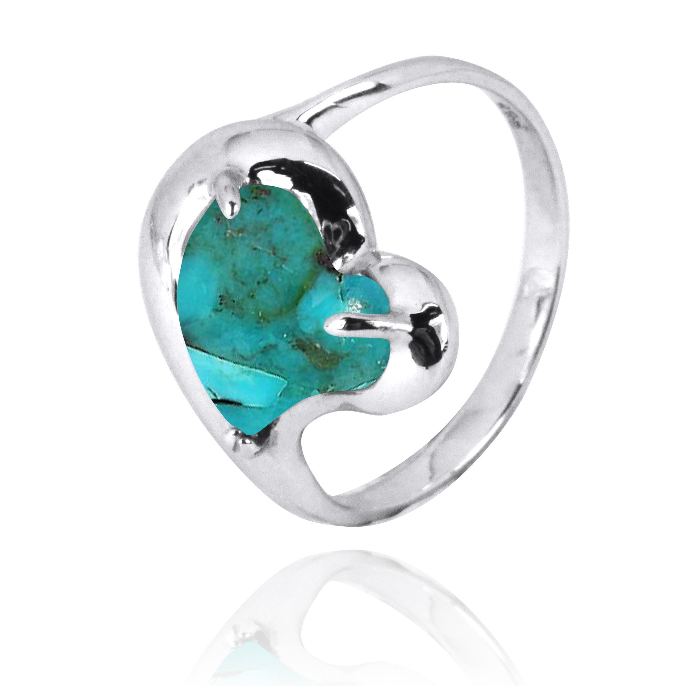 Turquoise Compressed Cocktail Ring for Women - Elegant Statement Jewelry for Parties, Weddings & Special Occasions