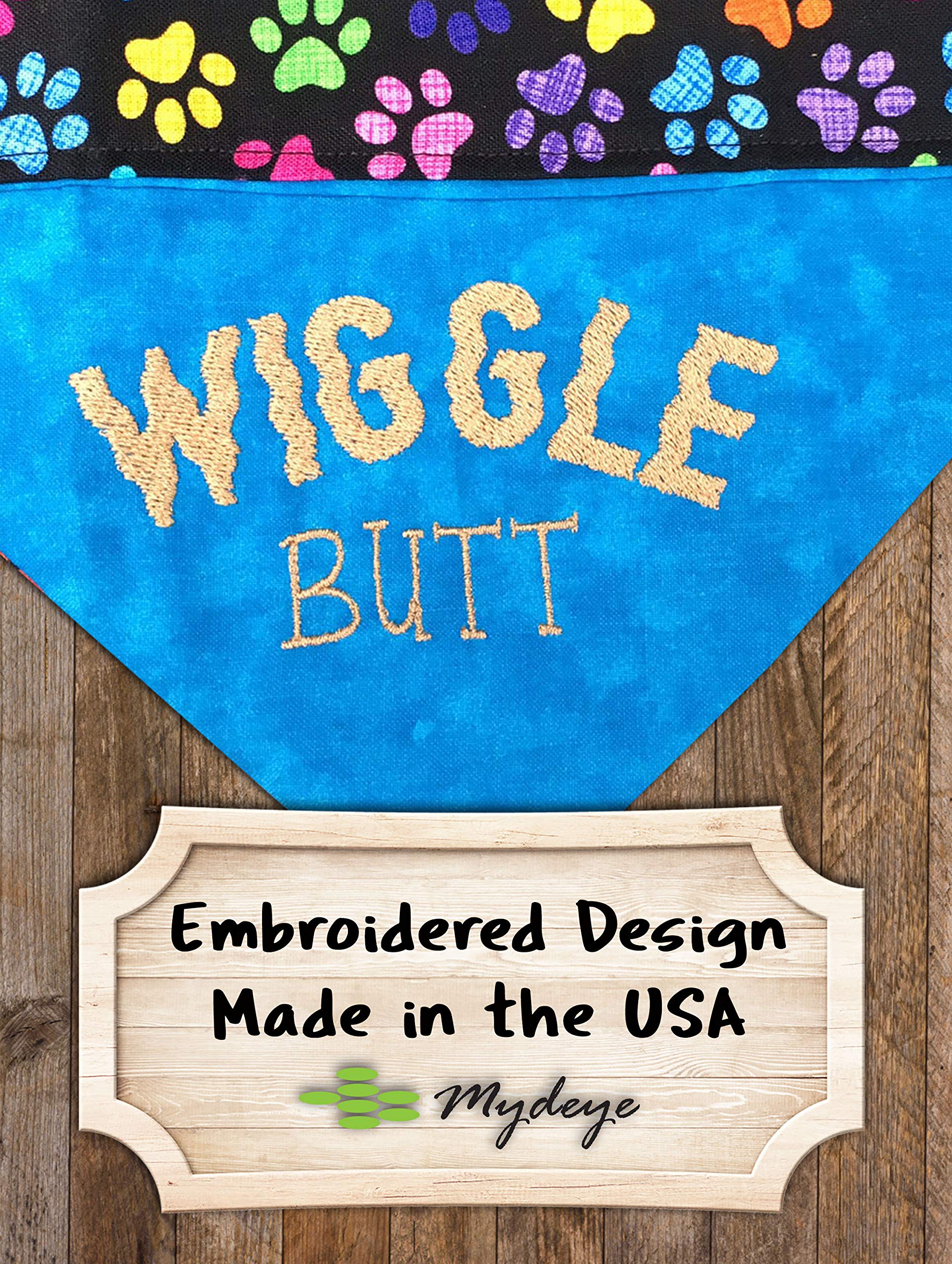 Funny Embroidered Personalized Dog Bandana - Wiggle Butt Bandana, Over-the-Collar Pet Accessory for Small Medium Large Dogs - Perfect for Walks, Parties & Photo Shoots