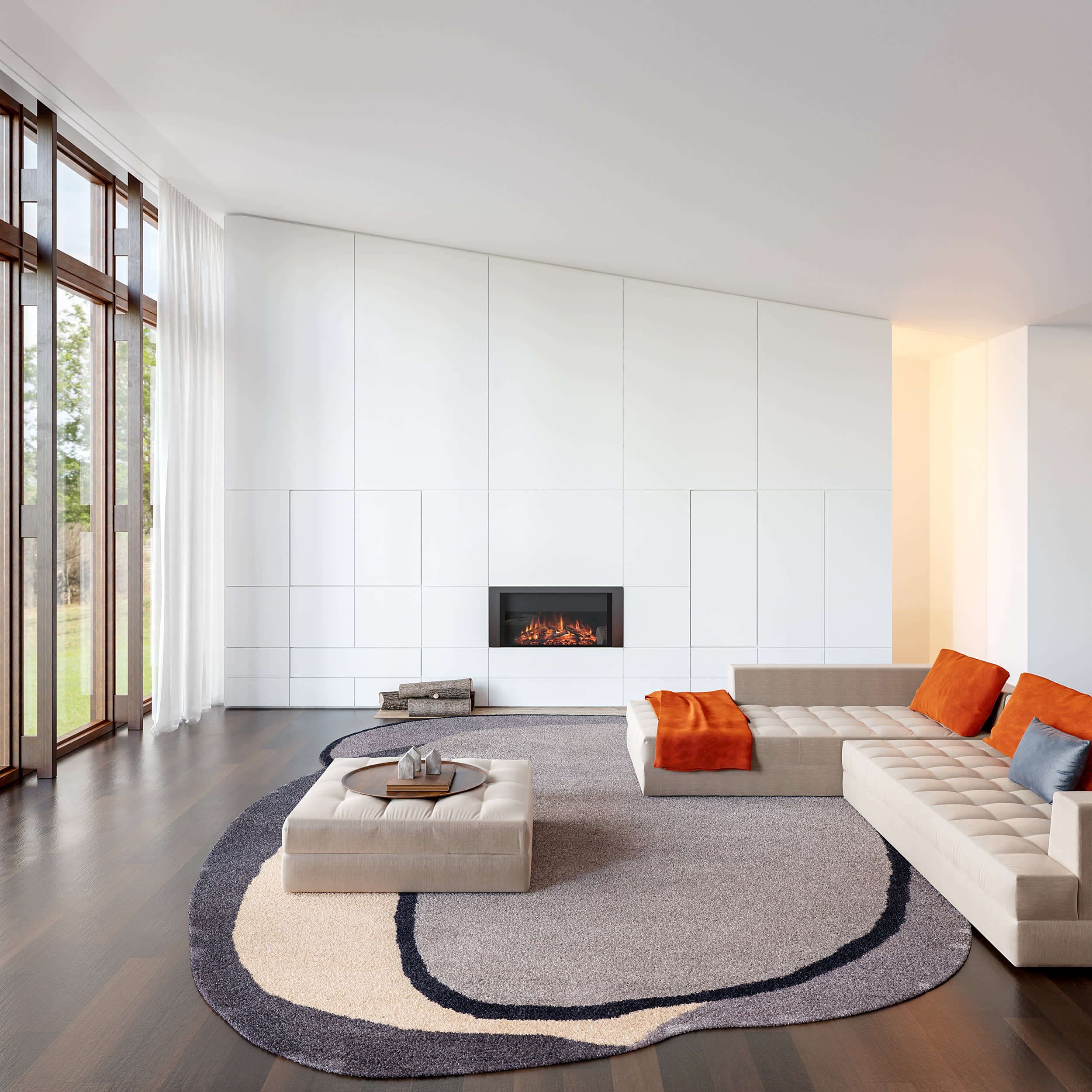 Greenwich Abstract Wool Area Rug - Soft & Durable Grey Modern Carpet for Living Room, Bedroom Decor | Home & Office Floor Covering