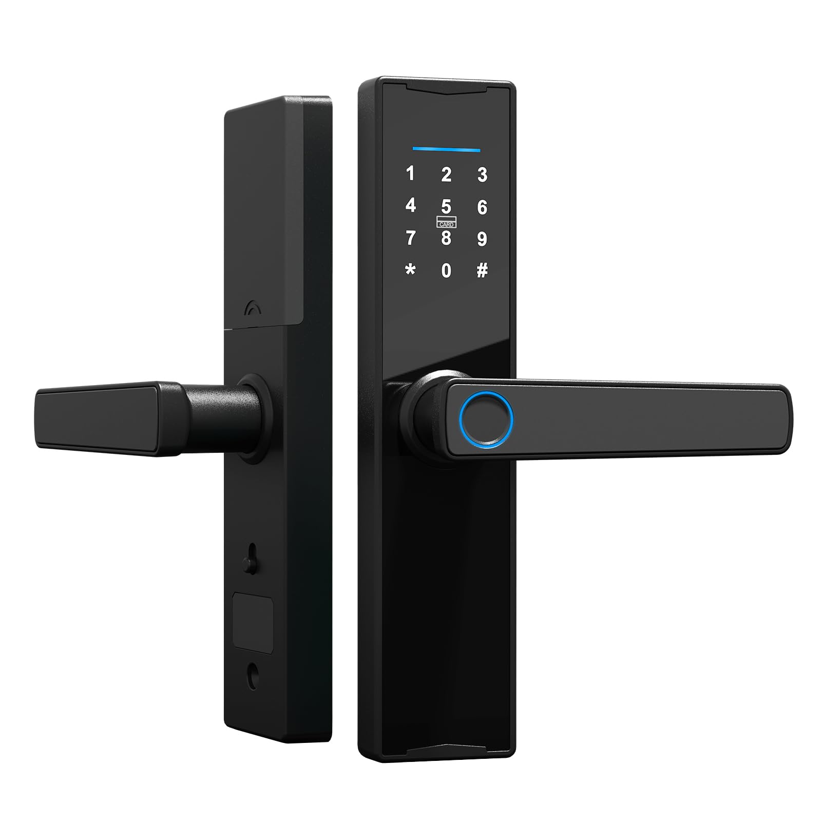 Tuya Smart Lock - Fingerprint & Keypad Electronic Deadbolt Door Lock with Handle, Tuya APP Compatible - Secure Your Home, Office & Vacation Rental