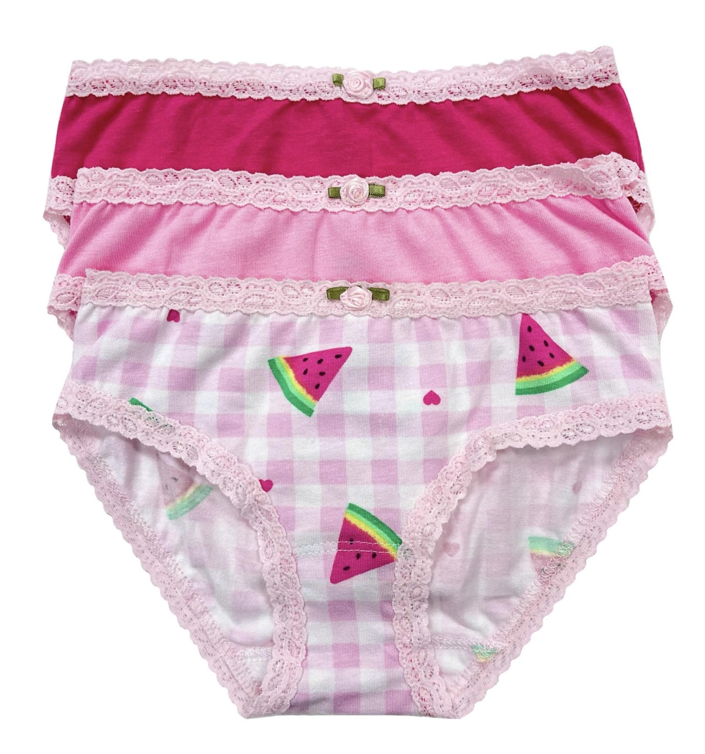3 Pack Watermelon Print Women's Panties - Soft Cotton Underwear for Everyday Wear, Sleep & Lounge