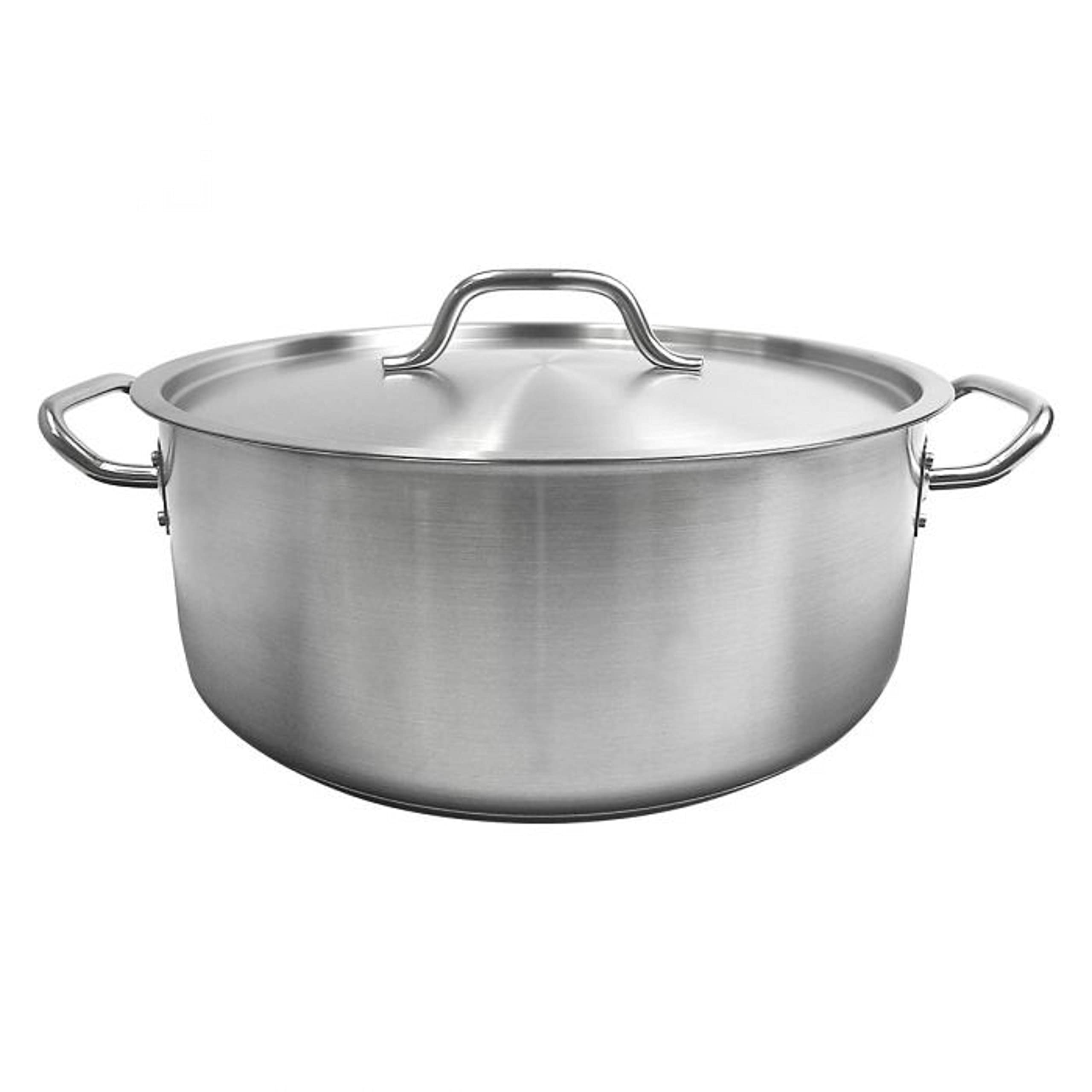 TrueCraftware 15 Quart Stainless Steel Braiser Pot with Encapsulated Base & Lid - Heavy Duty Oven Safe Cookware for Soups, Stews, Meat Roasting & Bread Baking - Dishwasher Safe & NSF Certified - Perfect for Home Chefs & Professional Kitchens