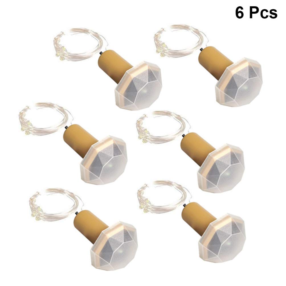 Uonlytech Solar Powered LED Wine Bottle Lights with Cork - 6 Pack Copper Wire Fairy String Lights for Christmas, Wedding, Party & Home Decor - Outdoor & Indoor Use