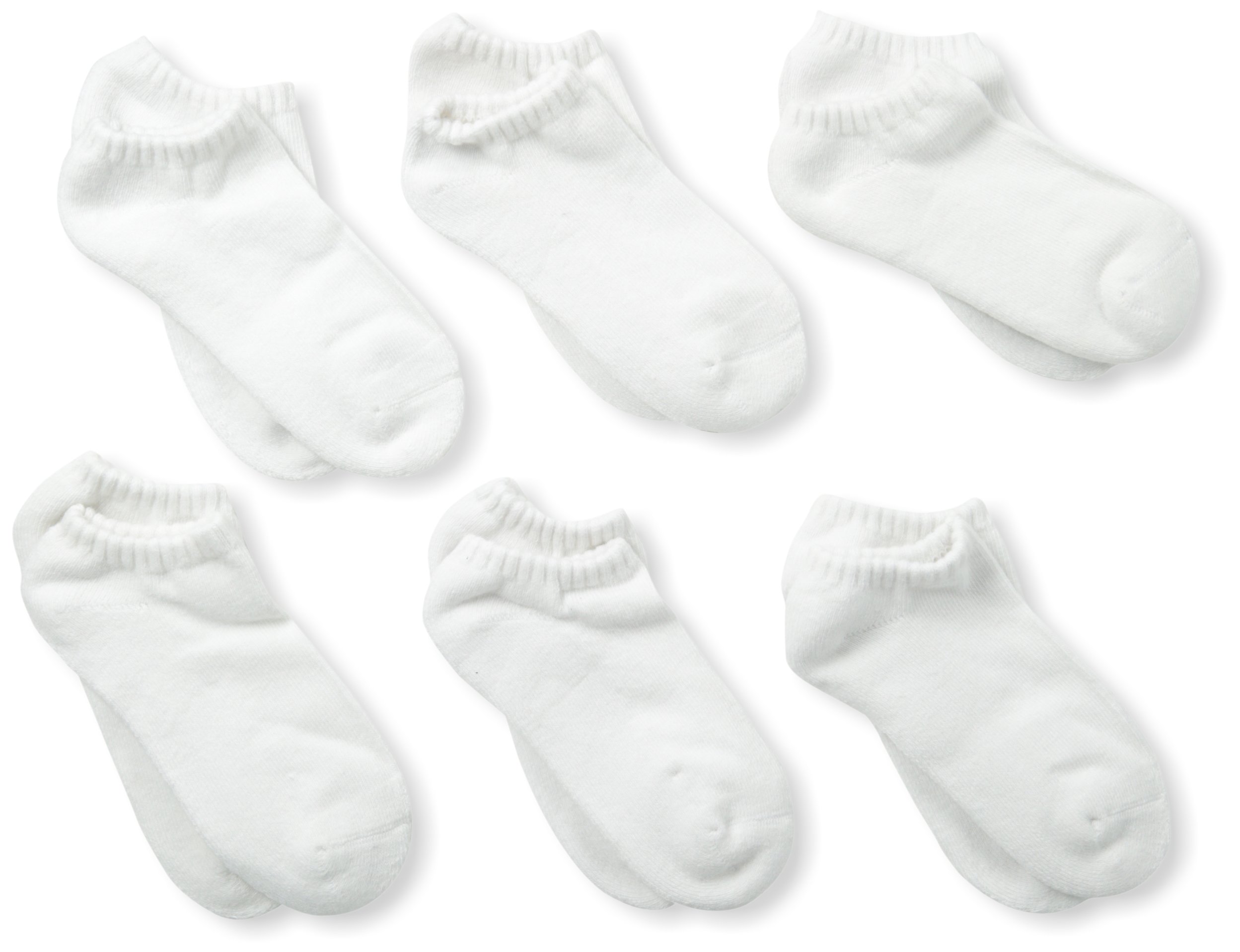 Country Kids Little Girls' No Show Sport Socks 6-Pack - Breathable Cushioned Ankle Socks for Running, Gym & School Activities